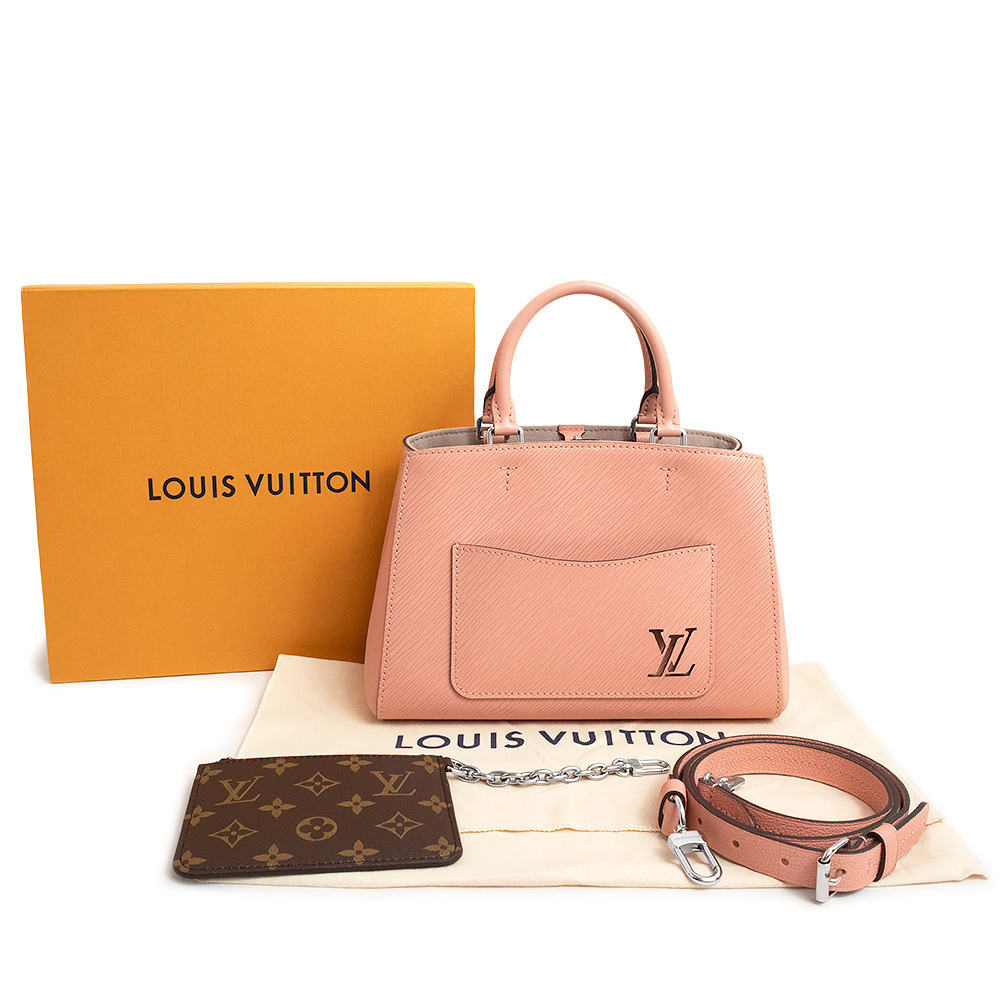 Louis Vuitton Leather Epi Pink BB Marel Tote Rose Silver Trianon